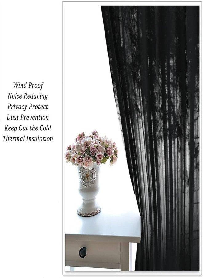 YSWOW Gothic Curtains Horror Dark Forest Grunge Background Art Printed Blackout Window Drapes for Bedroom Kitchen Decor Fabric Set 2 Panel 42x63 Inch 80% Shading Rate - Image 5